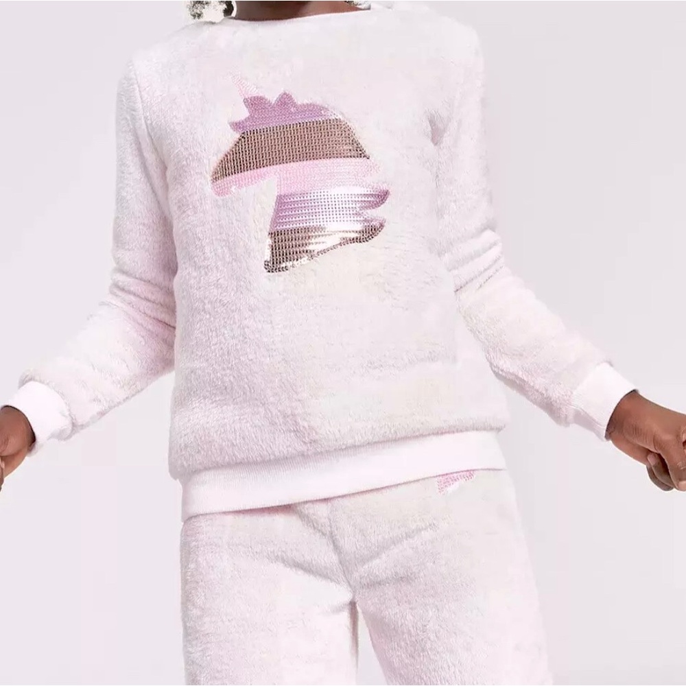 Girls Unicorn Cozy pajama Sweatshirt and Pant Set size 3T-4-6 NWT - Picture 2 of 7